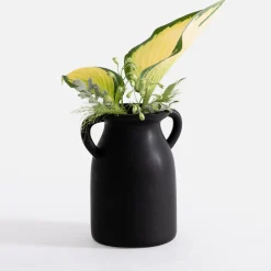 inny Wazony^Wazon z uchwytami czarny 20 cm
