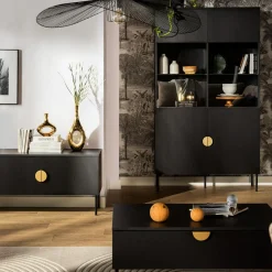 Clearance inny Witryna do salonu czarna MOND