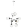 Zumaline Żyrandole|Lampy Wiszące^Żyrandol czarno-srebrny RIANO 76 cm klosz transparentny