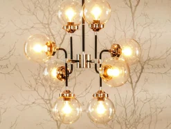 Zumaline Żyrandole|Lampy Wiszące^Żyrandol czarno-srebrny RIANO 76 cm klosz transparentny