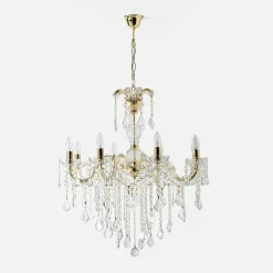 Clearance Zumaline Żyrandol świecznikowy retro złoty CHATEAU 70 cm