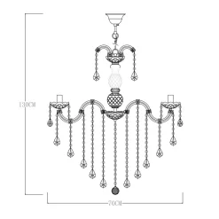 Clearance Zumaline Żyrandol świecznikowy retro złoty CHATEAU 70 cm