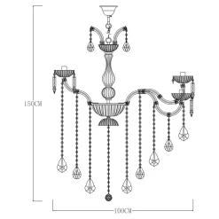 Zumaline Żyrandole|Lampy Wiszące^Żyrandol świecznikowy retro złoty CHATEAU 100 cm