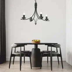 inny Żyrandole|Lampy Wiszące^Żyrandol wiszący retro czarny LUCY