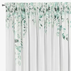 Online Eurofirany Zasłona do salonu biało-zielona BETSY 350x250 cm