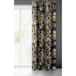PIERRE CARDIN Firany, Zasłony I Akcesoria^Zasłona welurowa czarno-beżowa ZOJA 140x250 cm