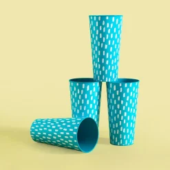 inny Grill I Piknik^Zestaw 4 kubków plastikowych niebieski 400 ml