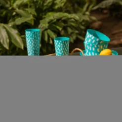 inny Grill I Piknik^Zestaw 4 kubków plastikowych niebieski 400 ml
