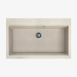 inny Zlewozmywaki^Zlewozmywak jednokomorowy z dużą komorą 80x50 cm beżowy LAVEO VIR