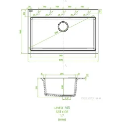 Sale inny Zlewozmywak jednokomorowy z dużą komorą LAVEO VIR 80x50 cm czarny