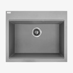 Outlet inny Zlewozmywak jednokomorowy 60x50 cm szary kamienny granitowy LAVEO NOX
